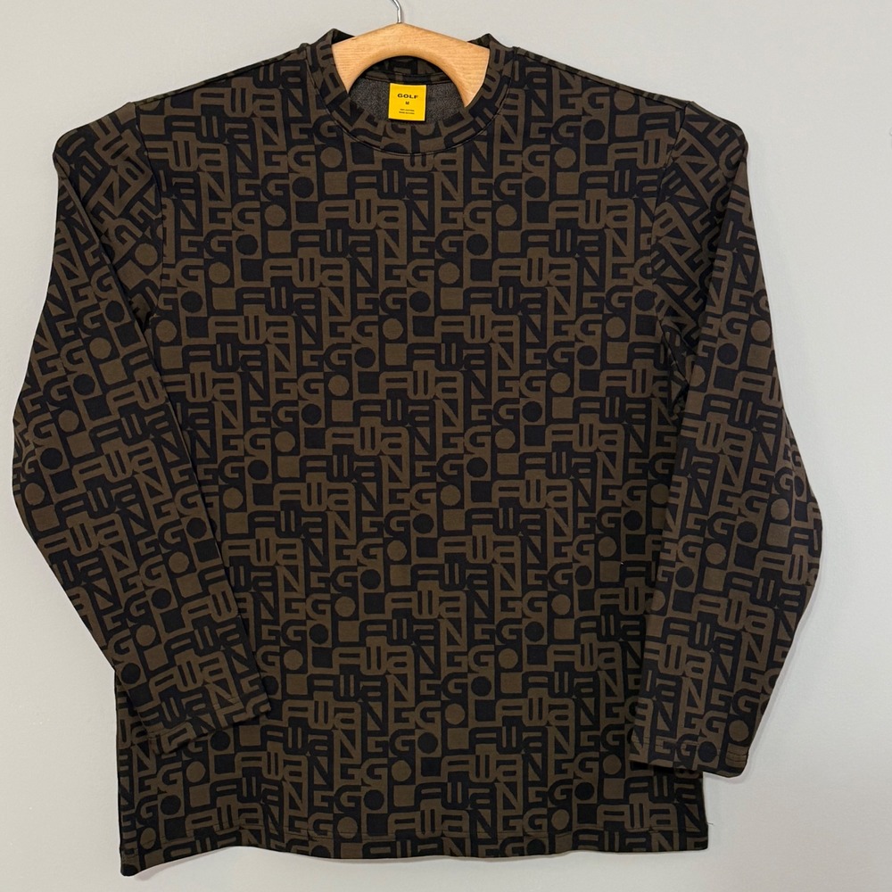 Golf Wang Jubilee Men's M Brown Black All Over Print Long Sleeve Shirt Cotton